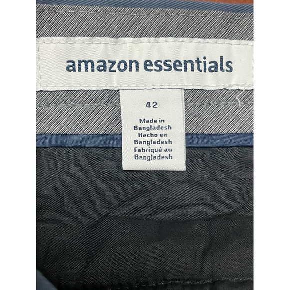 Amazon Essentials Chino Shorts Flat Front Nautical Anchor Blue White Men's 42 - Picture 7 of 9
